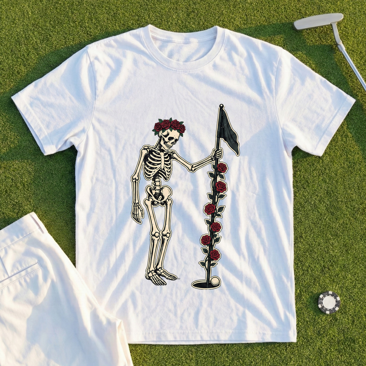 Rose Skeleton Flagstick Tee