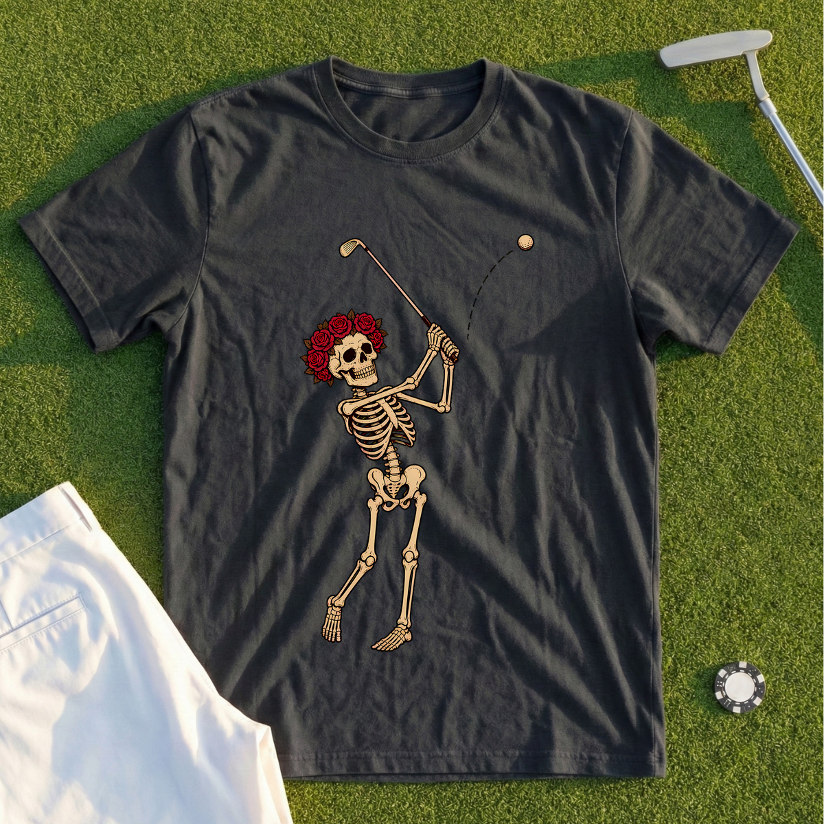 Rose Skeleton Flop Shot Tee