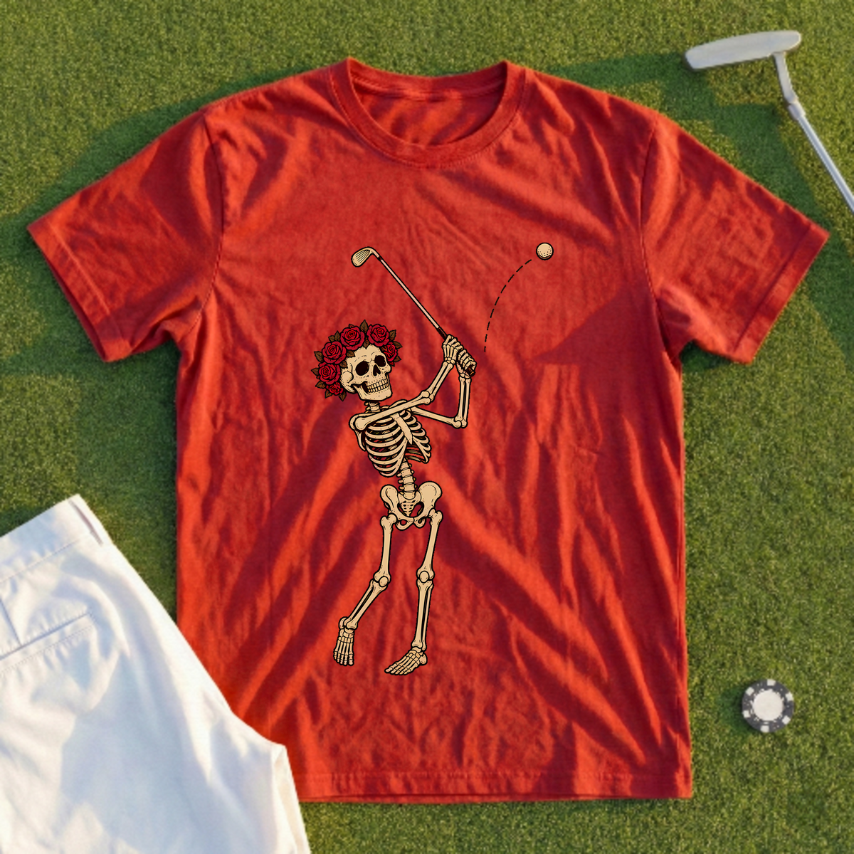 Rose Skeleton Flop Shot Tee