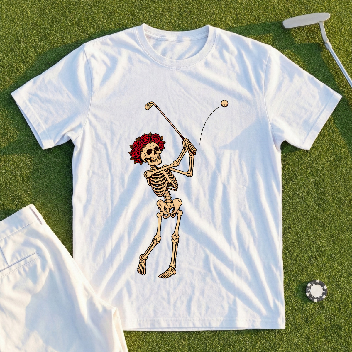 Rose Skeleton Flop Shot Tee
