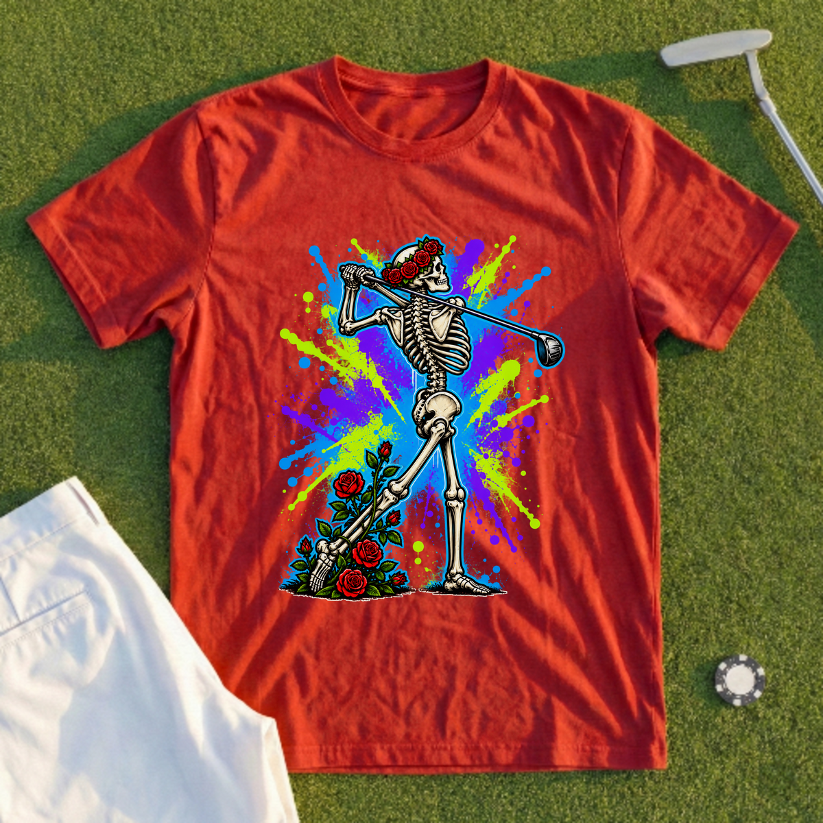 Rose Skeleton Follow Through Graffiti Tee