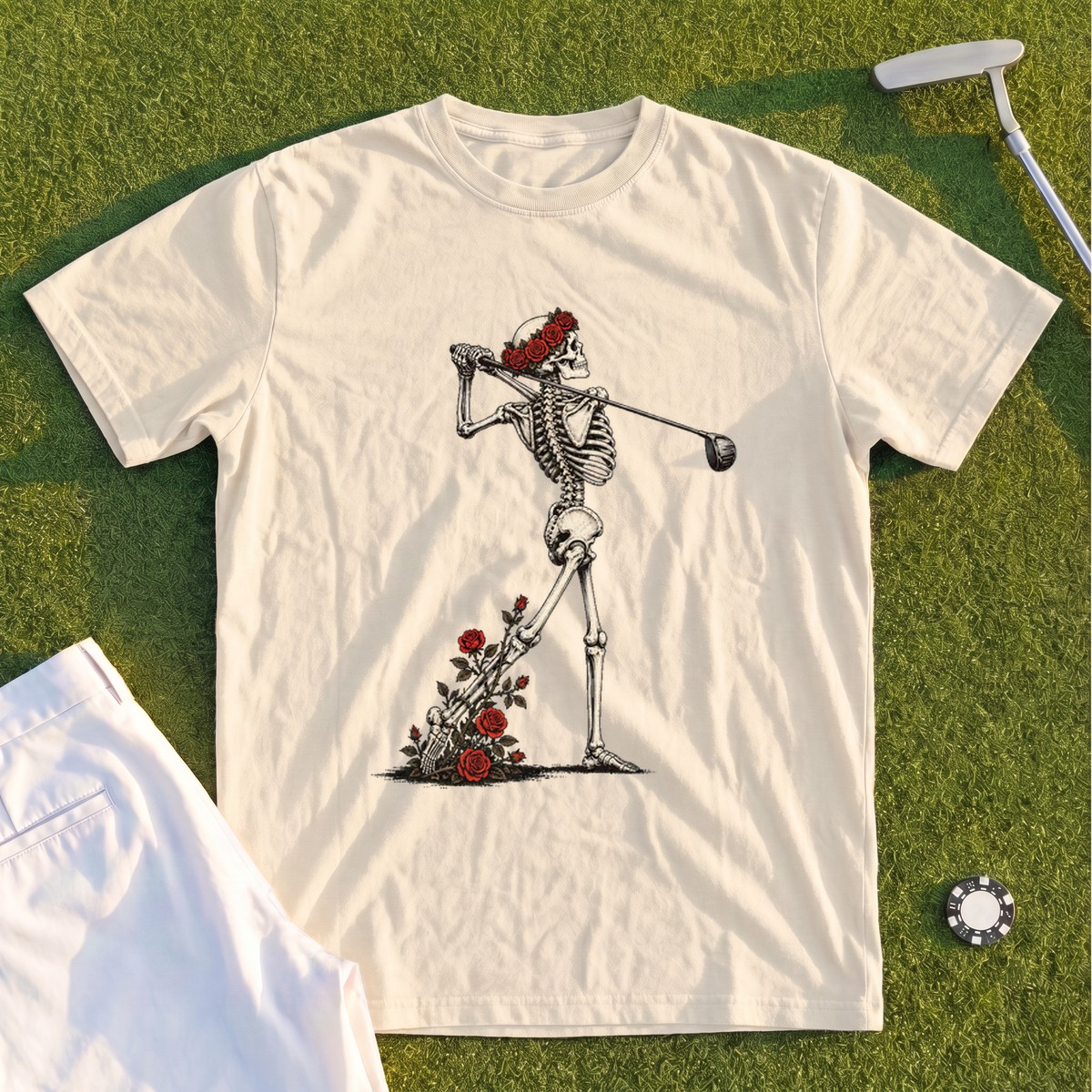 Rose Skeleton Follow Through Premium Tee