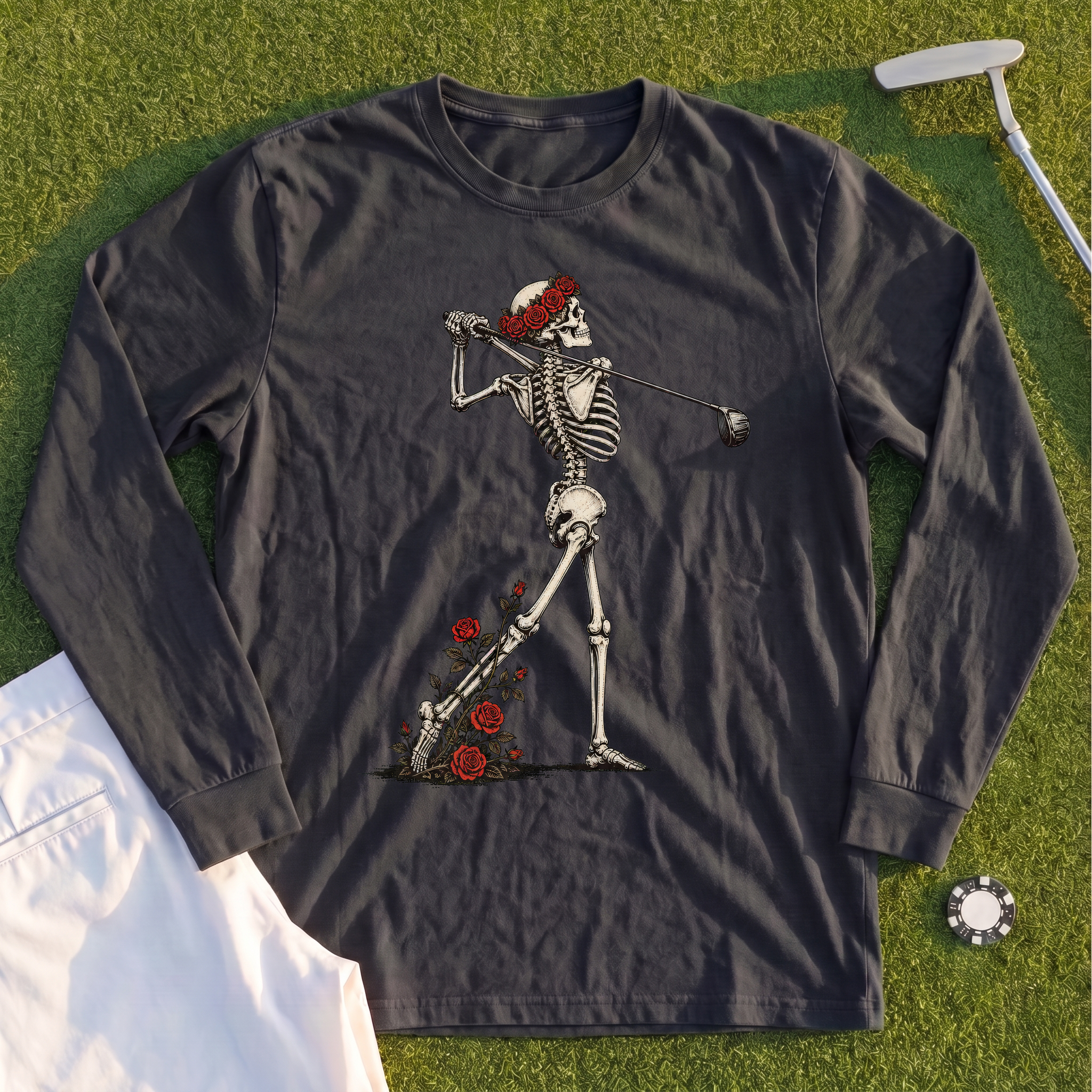 Rose Skeleton Follow Through Long Sleeve Tee