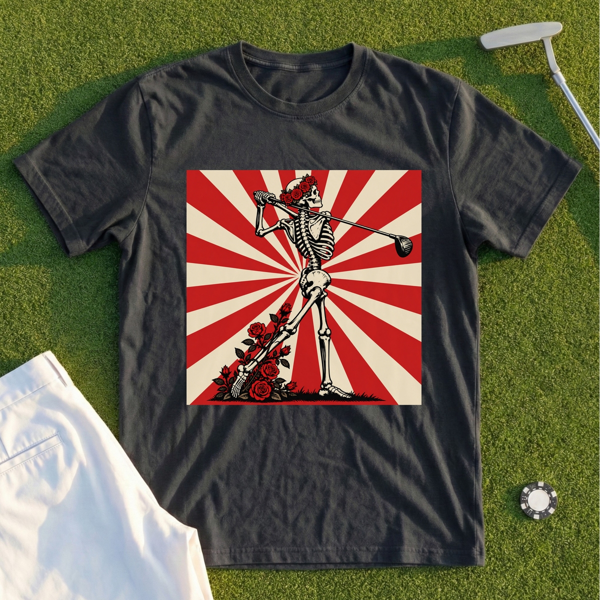 Rose Skeleton Follow Through Propaganda Tee