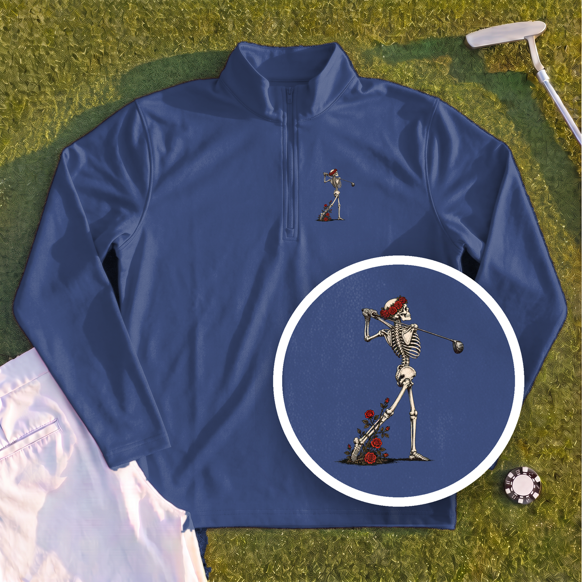 Rose Skeleton Follow Through Quarter Zip