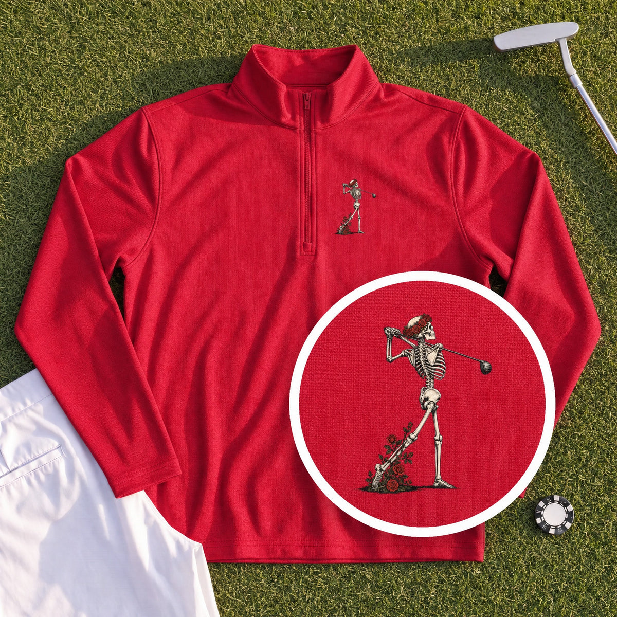 Rose Skeleton Follow Through Quarter Zip