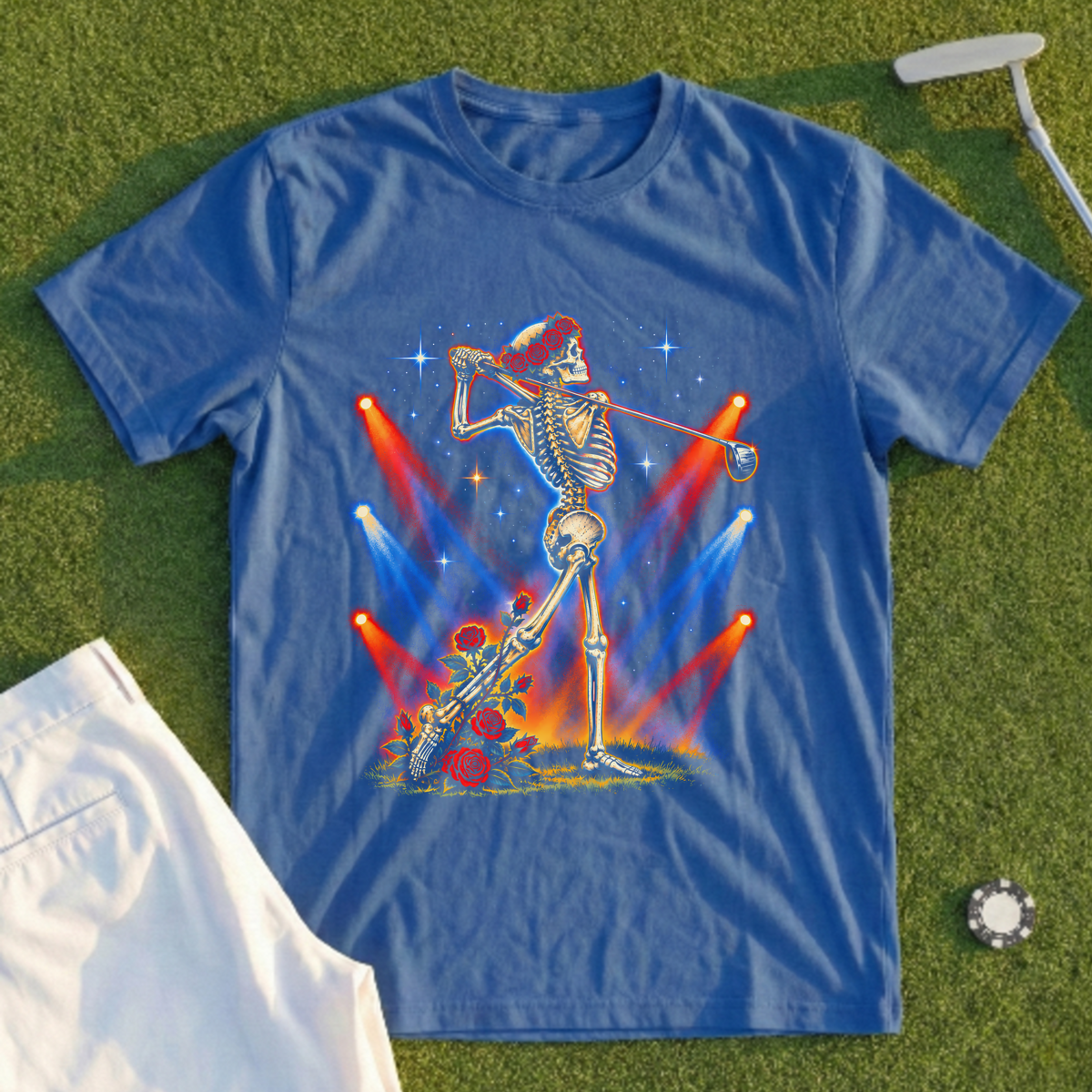 Rose Skeleton Follow Through Rock Tour Tee