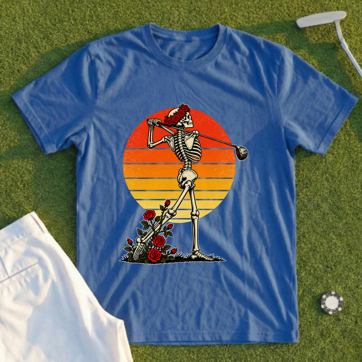 Rose Skeleton Follow Through Sunset Tee