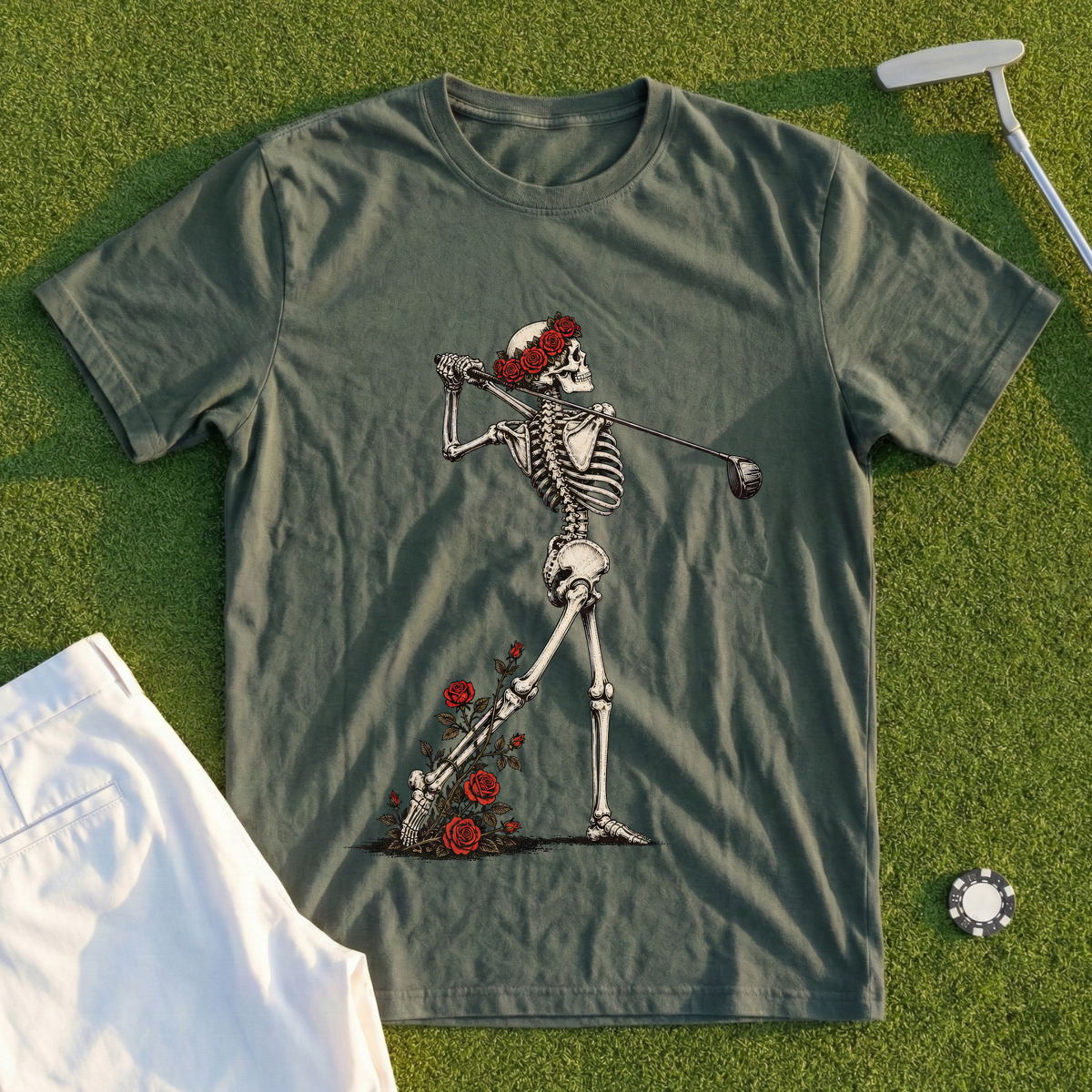 Rose Skeleton Follow Through Tee