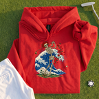 Rose Skeleton Great Wave Hoodie