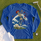 Rose Skeleton Great Wave Long Sleeve Tee