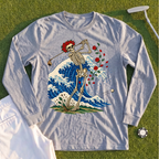 Rose Skeleton Great Wave Long Sleeve Tee