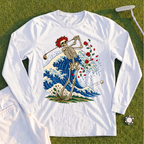 Rose Skeleton Great Wave Long Sleeve Tee