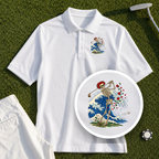 Rose Skeleton Great Wave Performance Polo