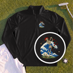 Rose Skeleton Great Wave Quarter Zip