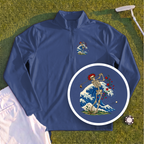 Rose Skeleton Great Wave Quarter Zip
