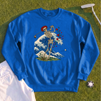 Rose Skeleton Great Wave Sweatshirt