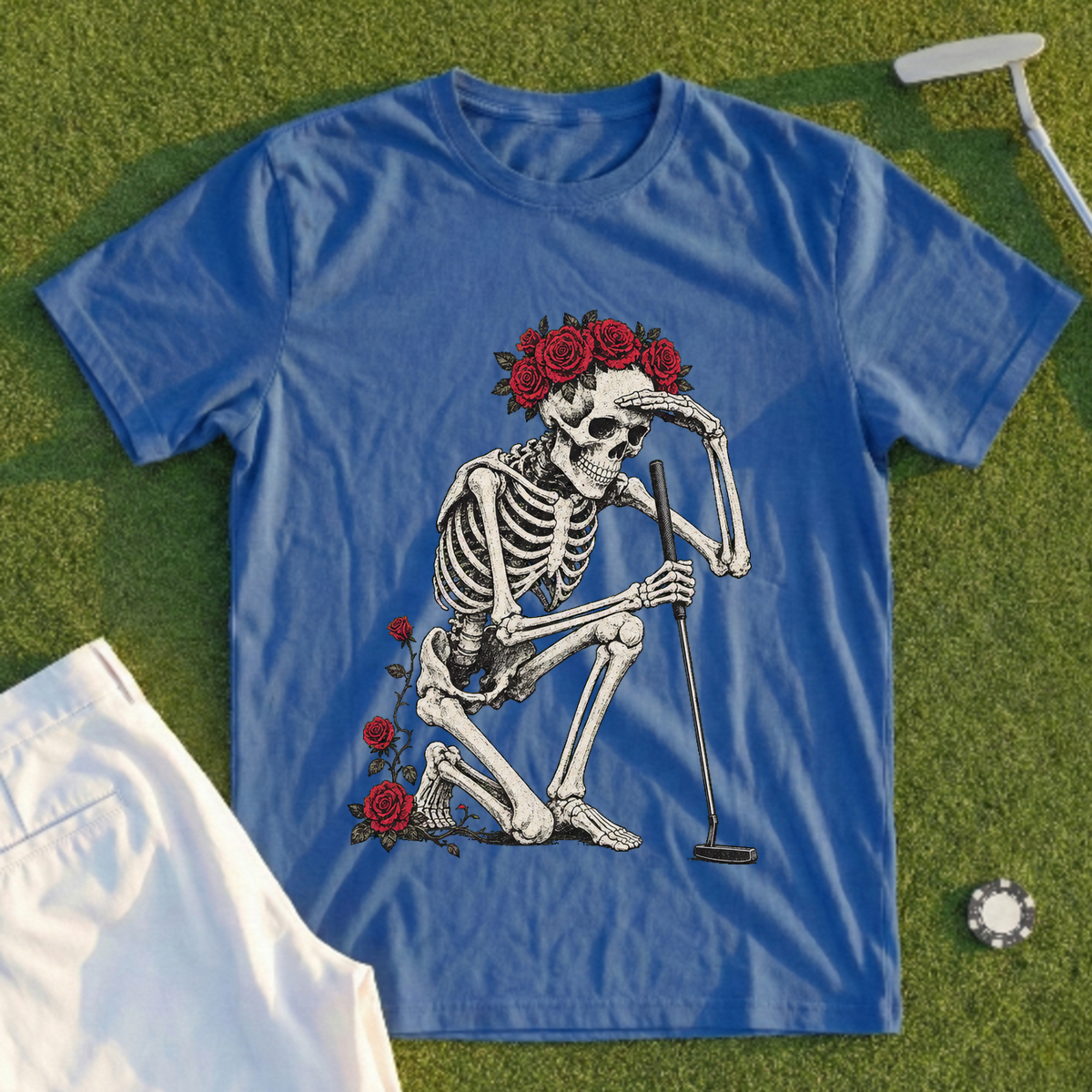 Rose Skeleton Green Read Tee
