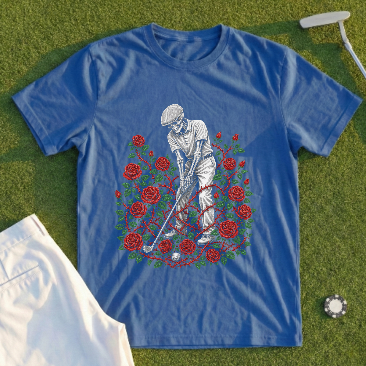 Rose Skeleton In The Rough Tee