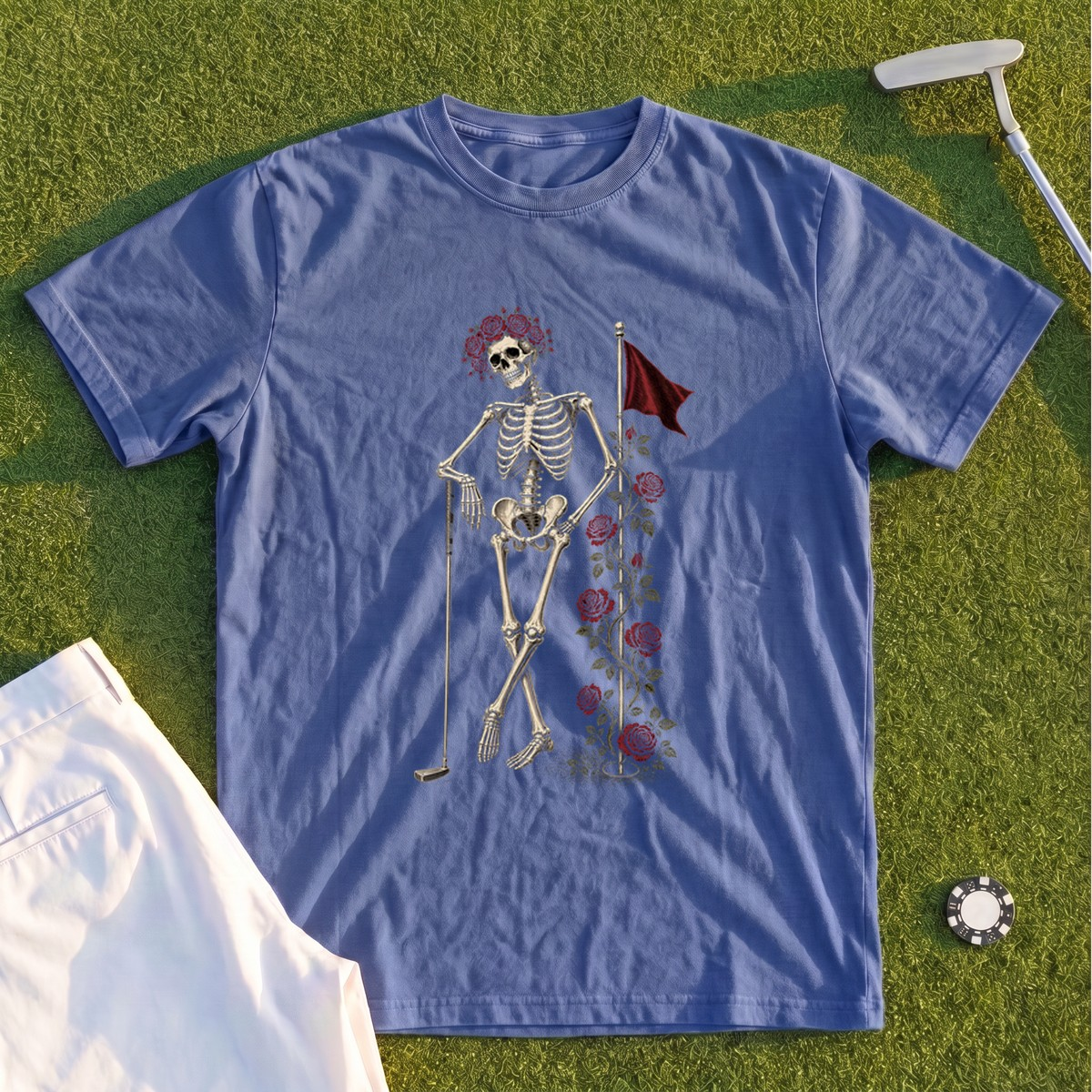 Rose Skeleton Leaning Premium Tee