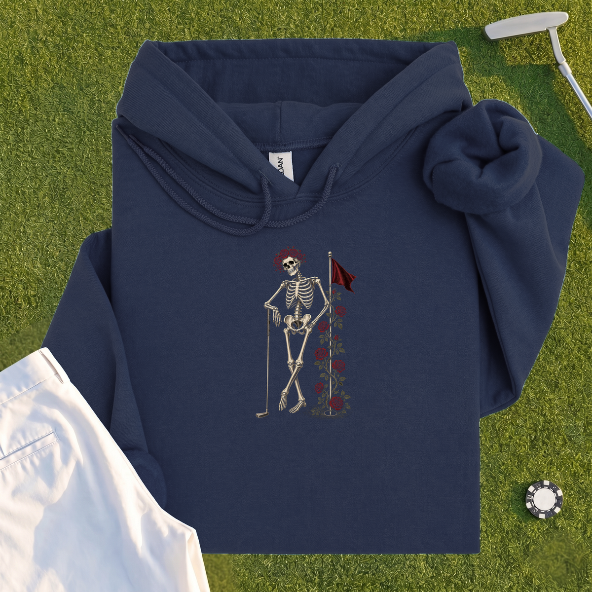 Rose Skeleton Leaning Hoodie