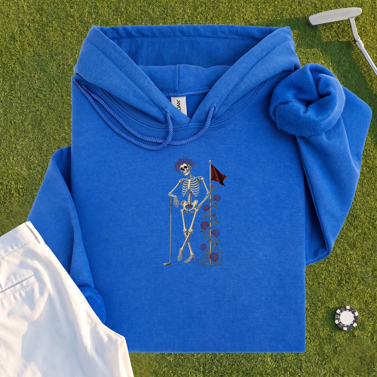Rose Skeleton Leaning Hoodie