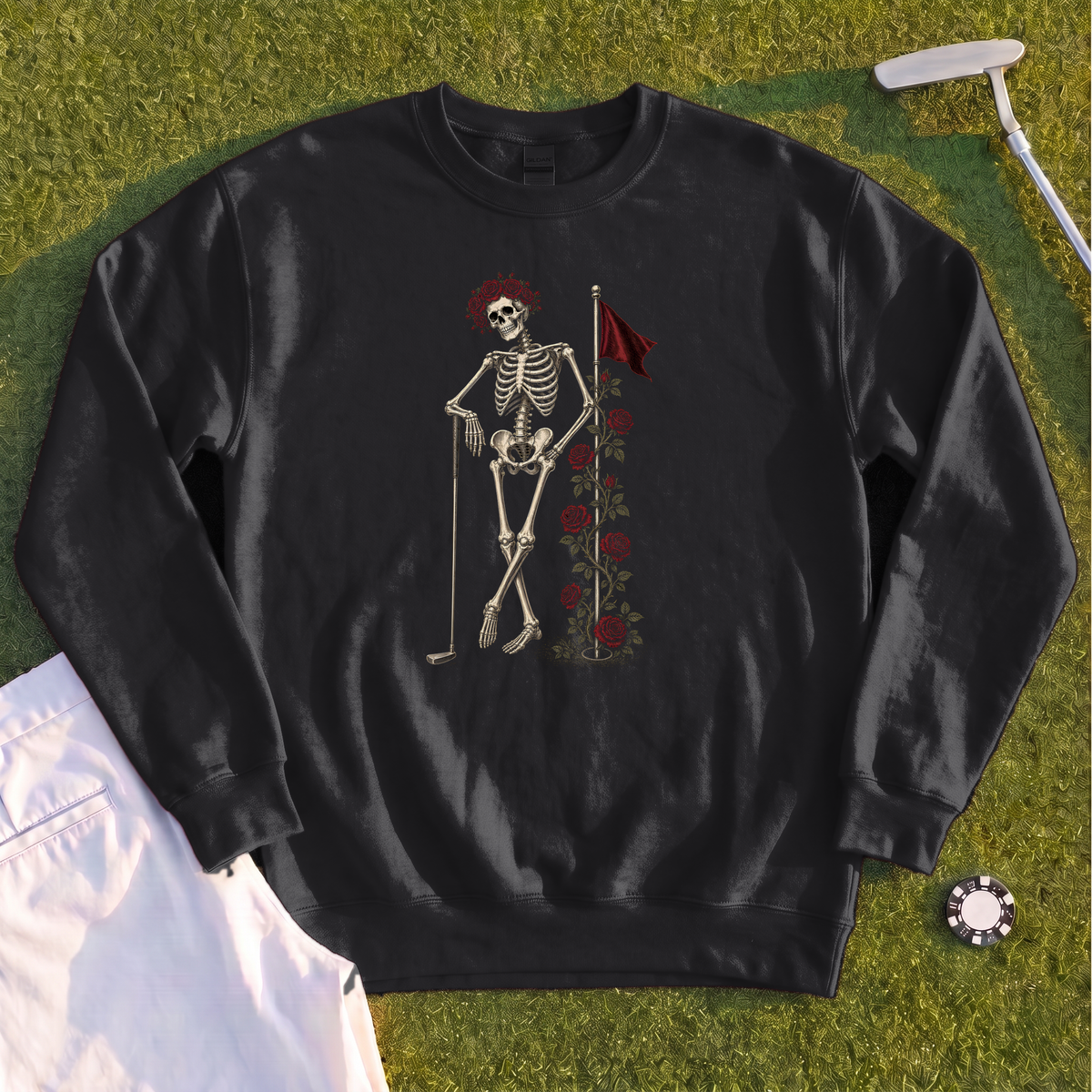 Rose Skeleton Leaning Sweatshirt