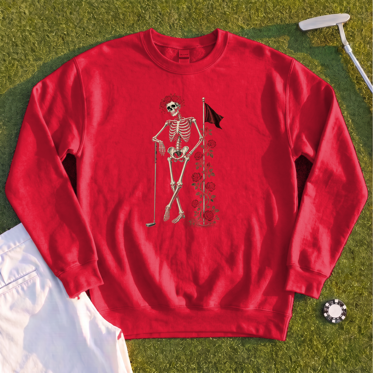 Rose Skeleton Leaning Sweatshirt