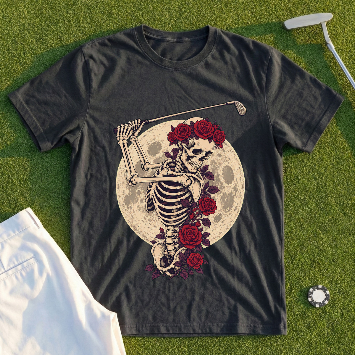 Rose Skeleton Night Bloom Tee