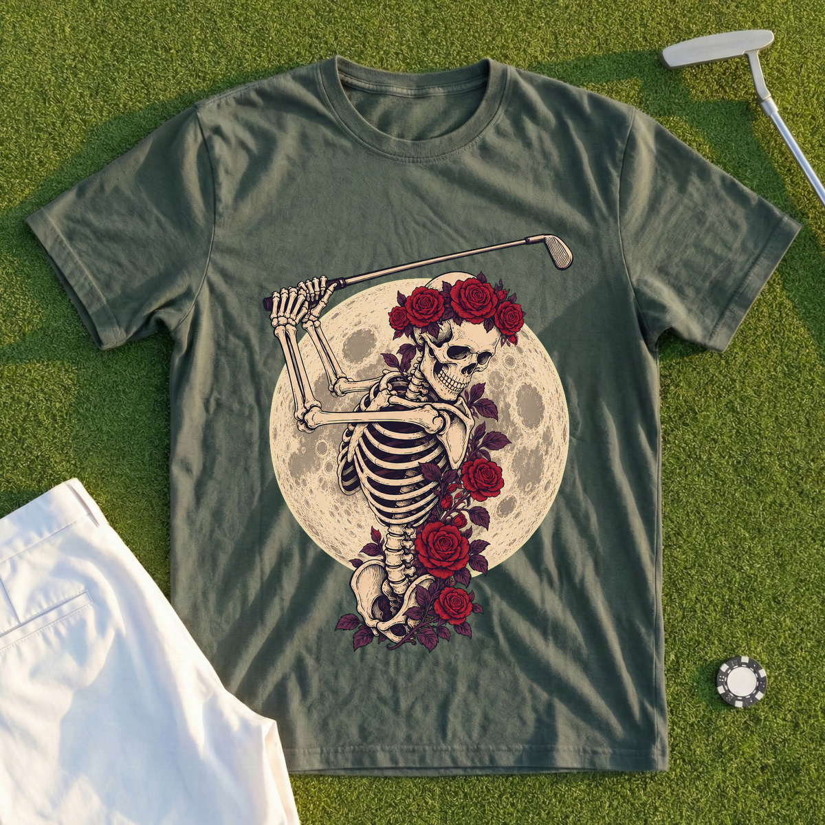 Rose Skeleton Night Bloom Tee