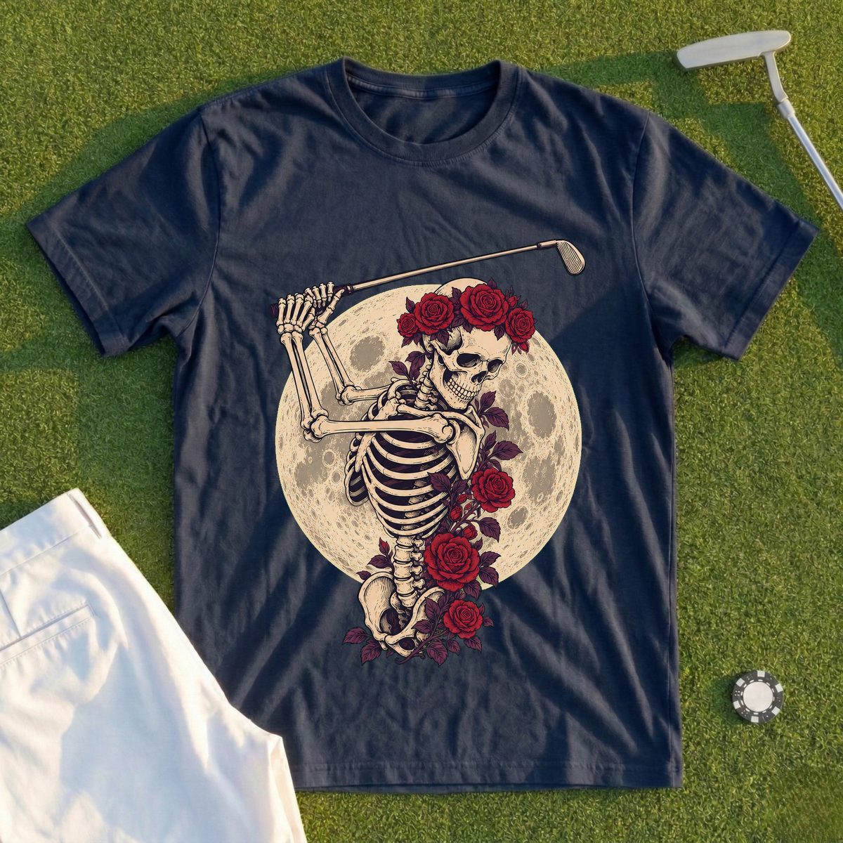 Rose Skeleton Night Bloom Tee