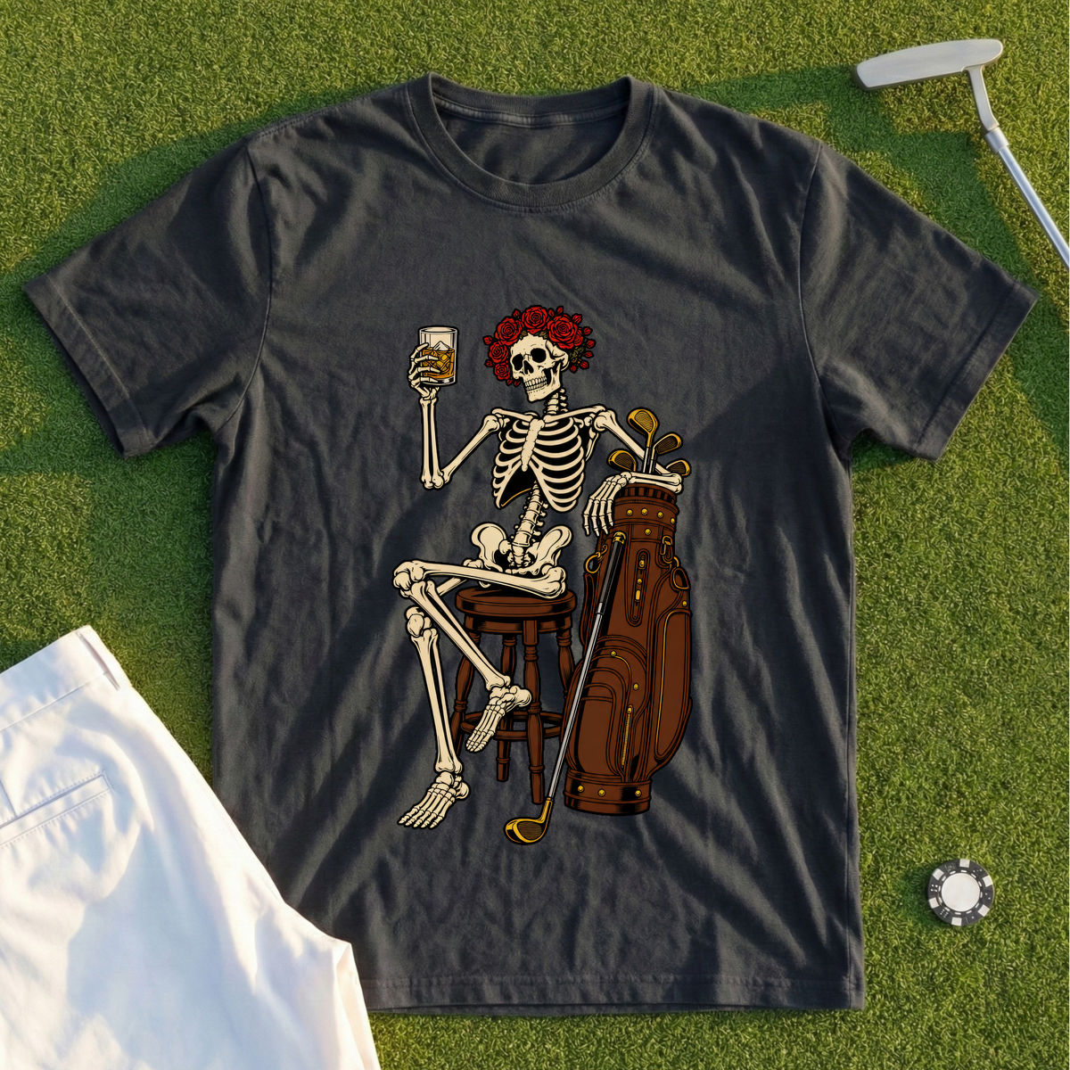 Rose Skeleton Nineteenth Hole Tee