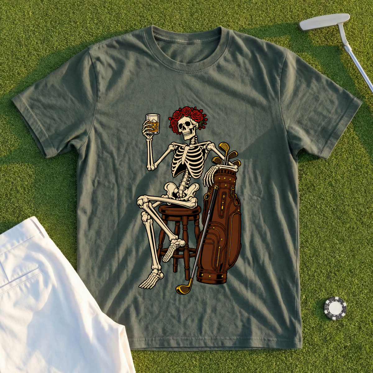 Rose Skeleton Nineteenth Hole Tee