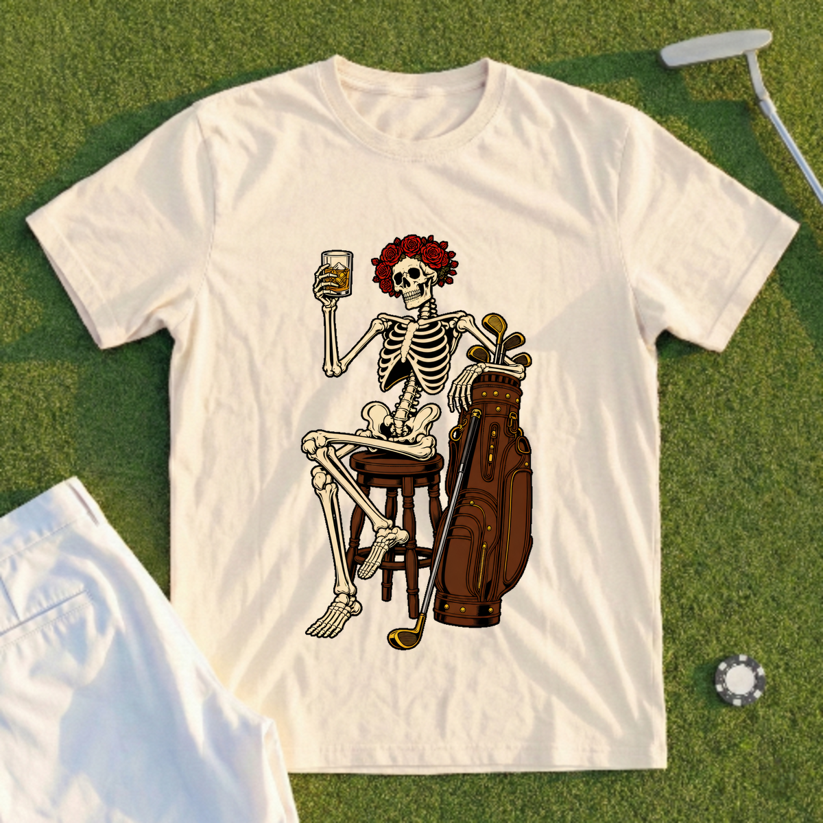 Rose Skeleton Nineteenth Hole Tee