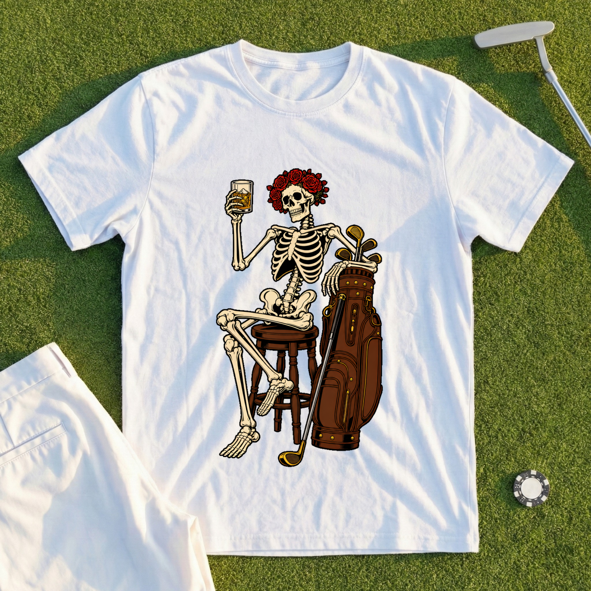 Rose Skeleton Nineteenth Hole Tee