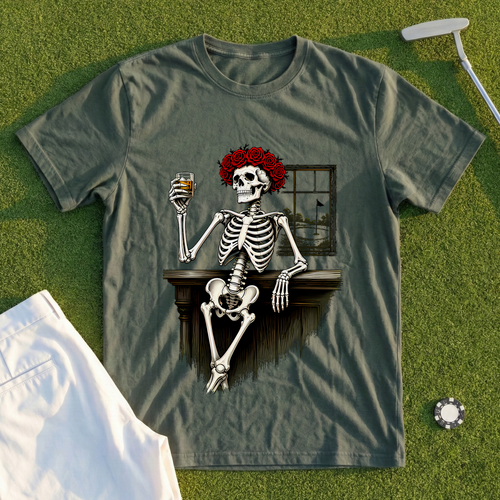Rose Skeleton Nineteenth Hole Toast Tee - Shanked Right