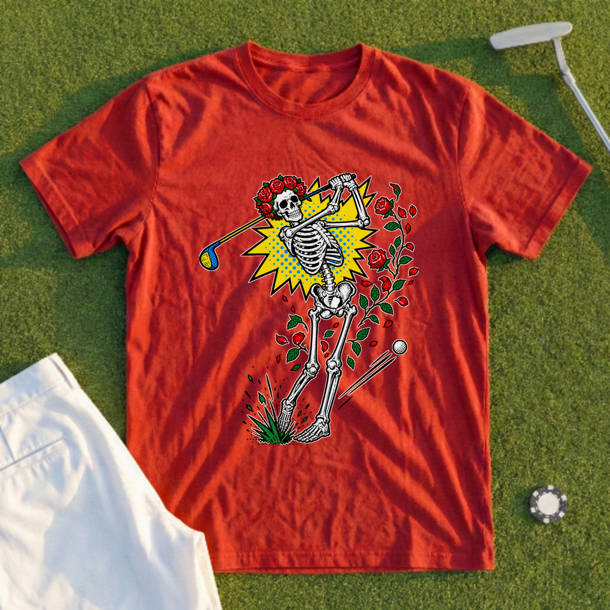 Rose Skeleton Pop Art Tee