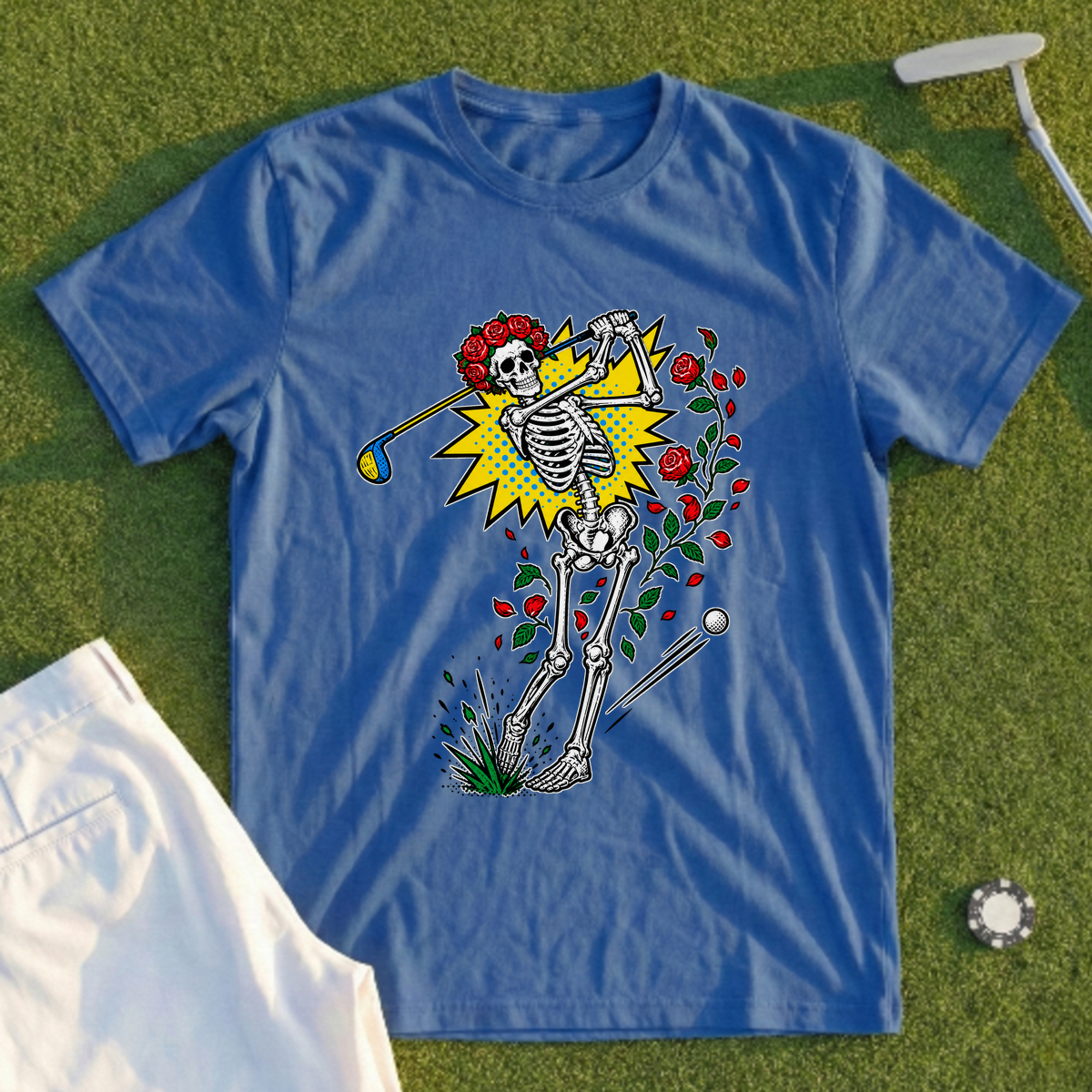 Rose Skeleton Pop Art Tee