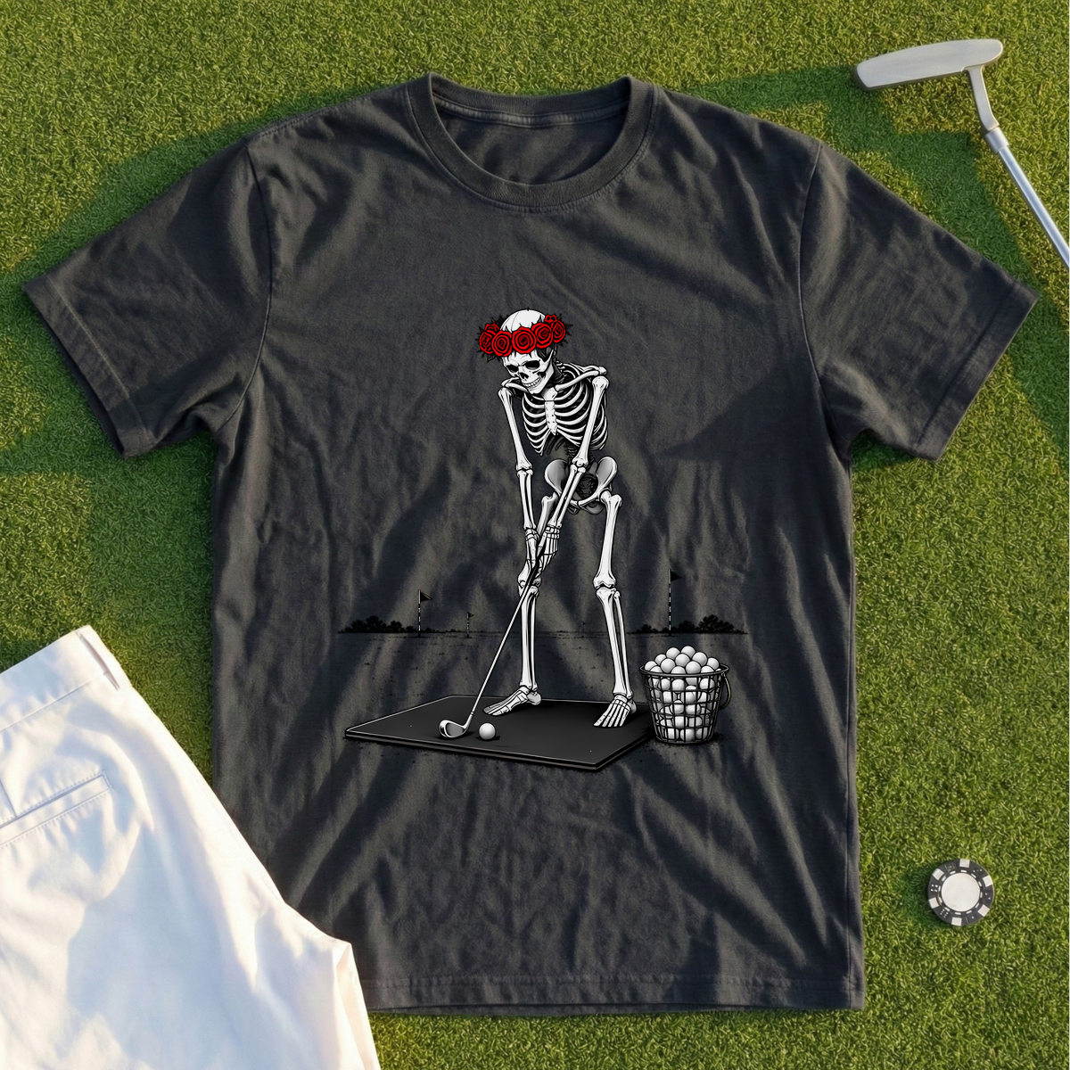 Rose Skeleton Range Bucket Session Tee