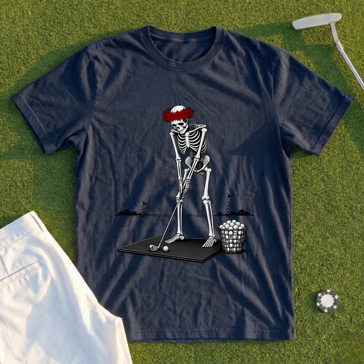 Rose Skeleton Range Bucket Session Tee