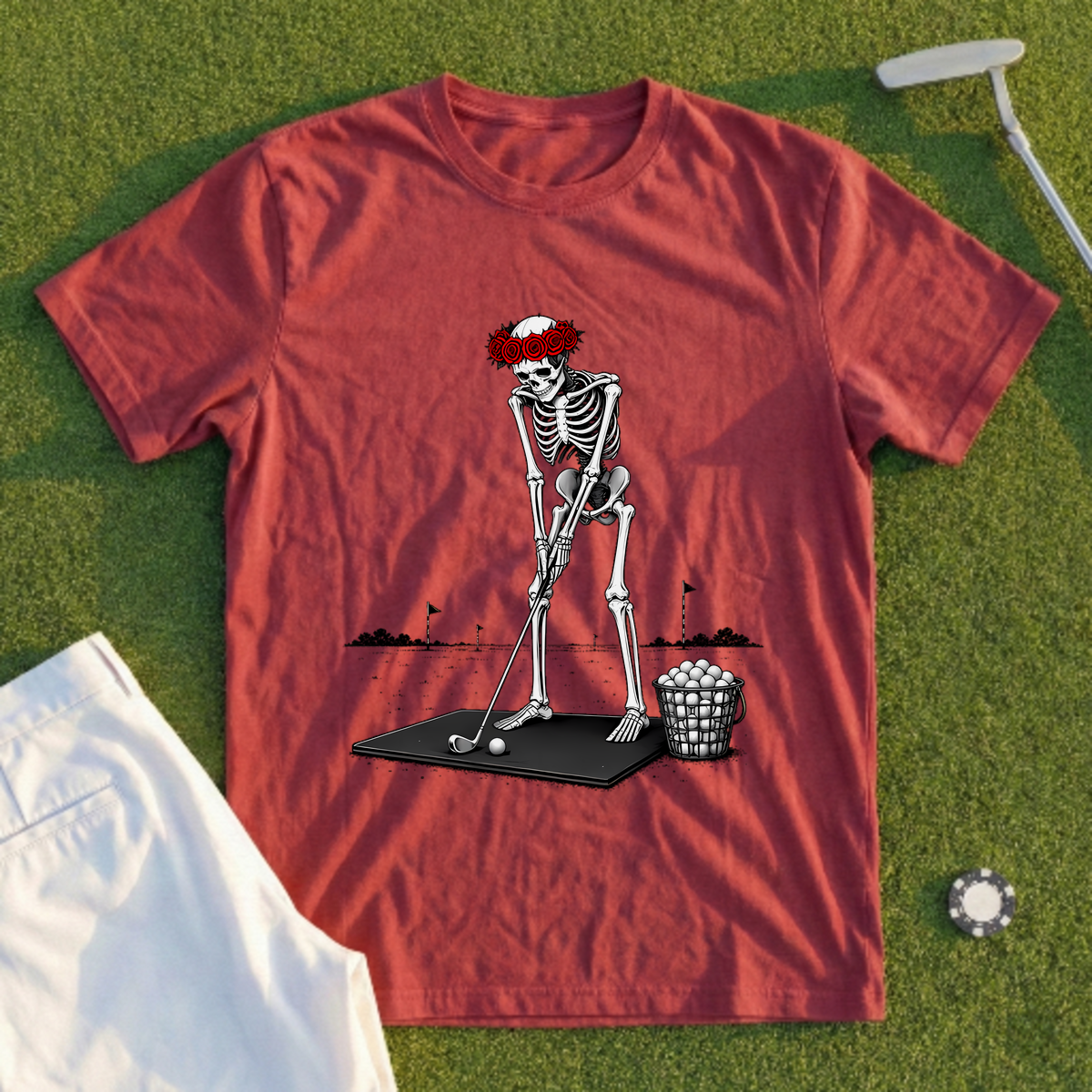 Rose Skeleton Range Bucket Session Tee