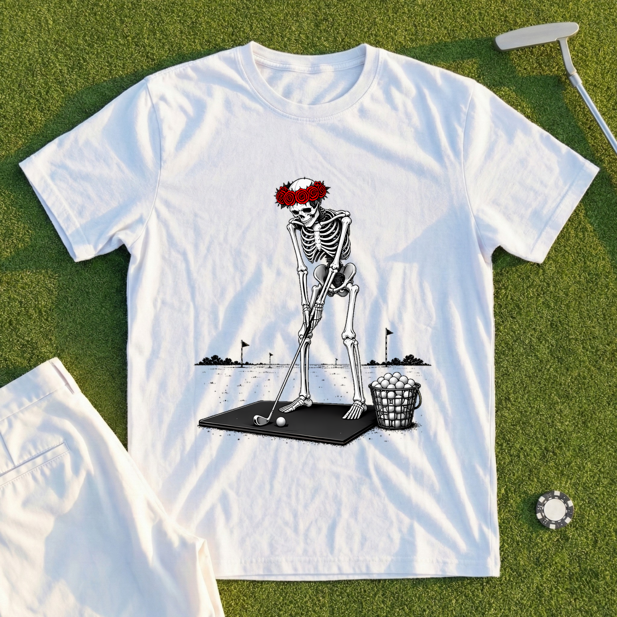 Rose Skeleton Range Bucket Session Tee