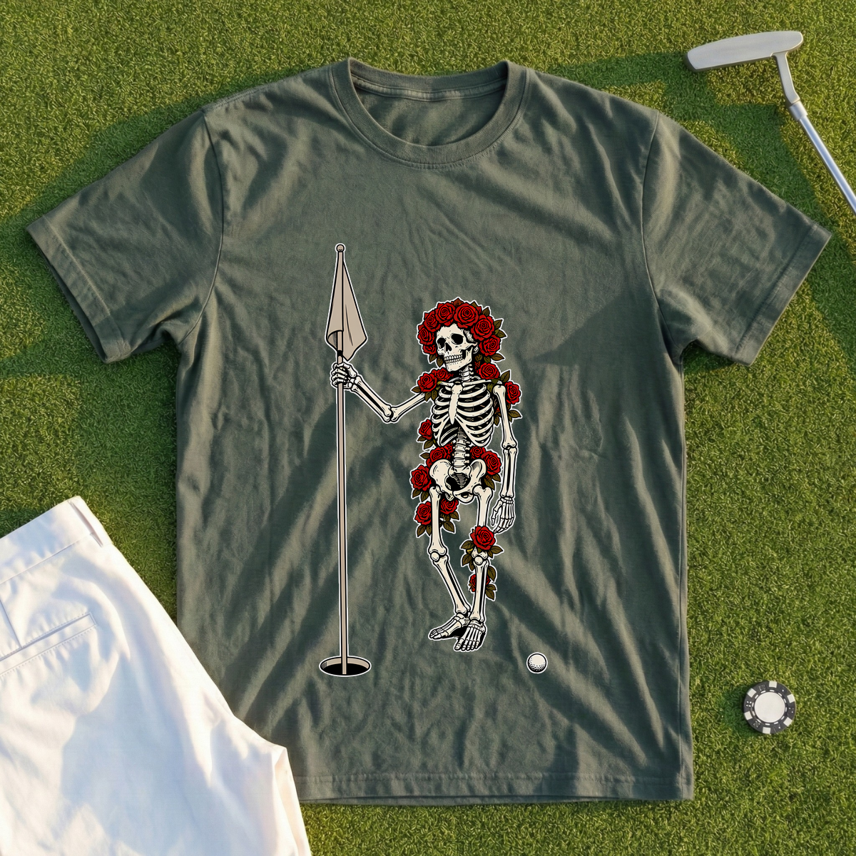 Rose Skeleton's Flagstick Tend Tee