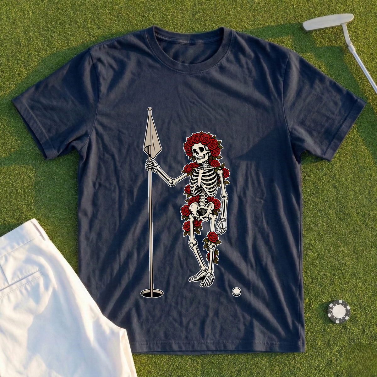 Rose Skeleton's Flagstick Tend Tee