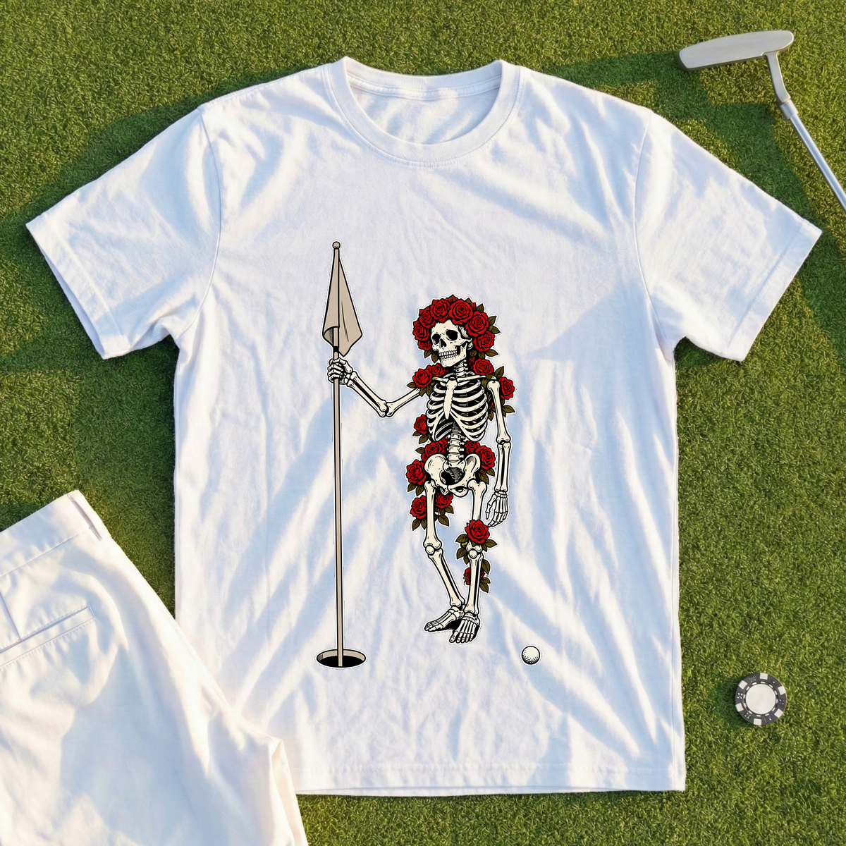 Rose Skeleton's Flagstick Tend Tee