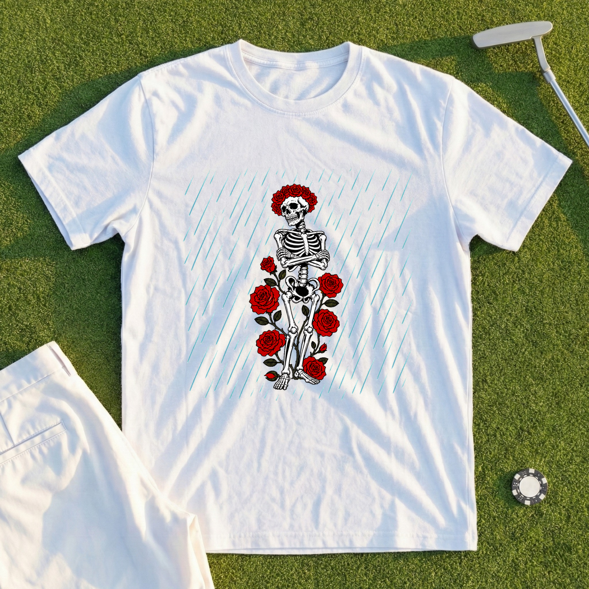 Rose Skeleton's Rain Delay Tee