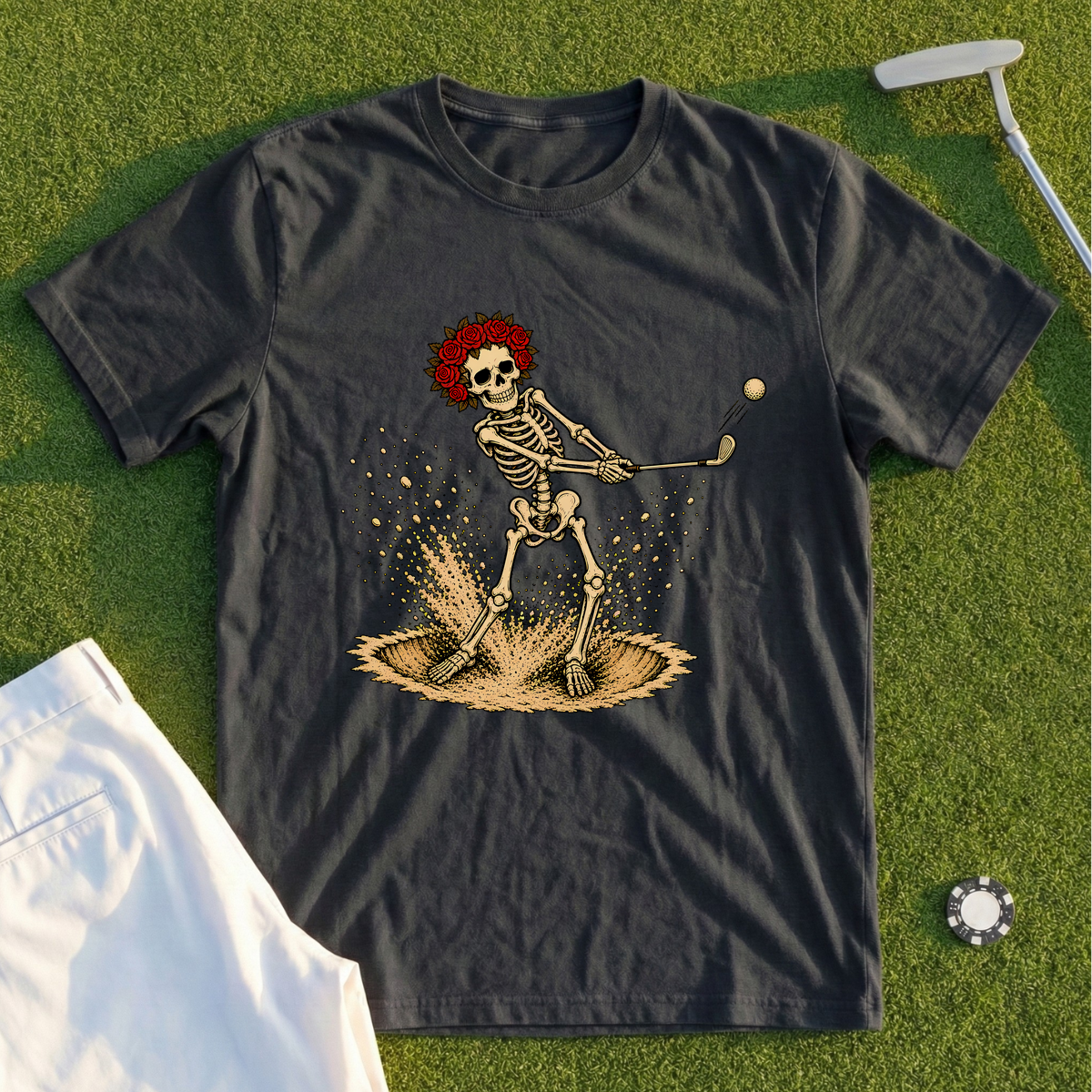 Rose Skeleton Sand Blast Tee