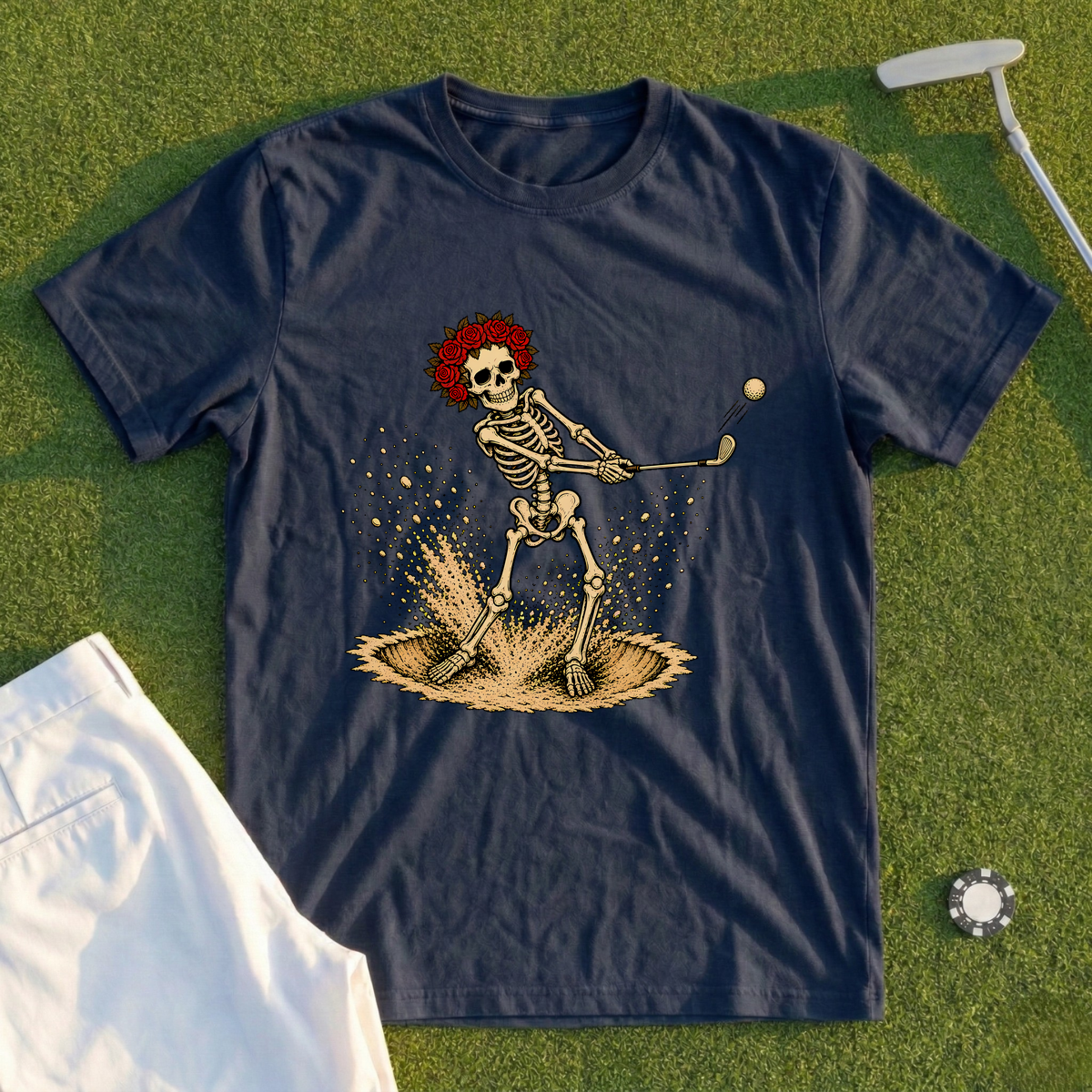 Rose Skeleton Sand Blast Tee