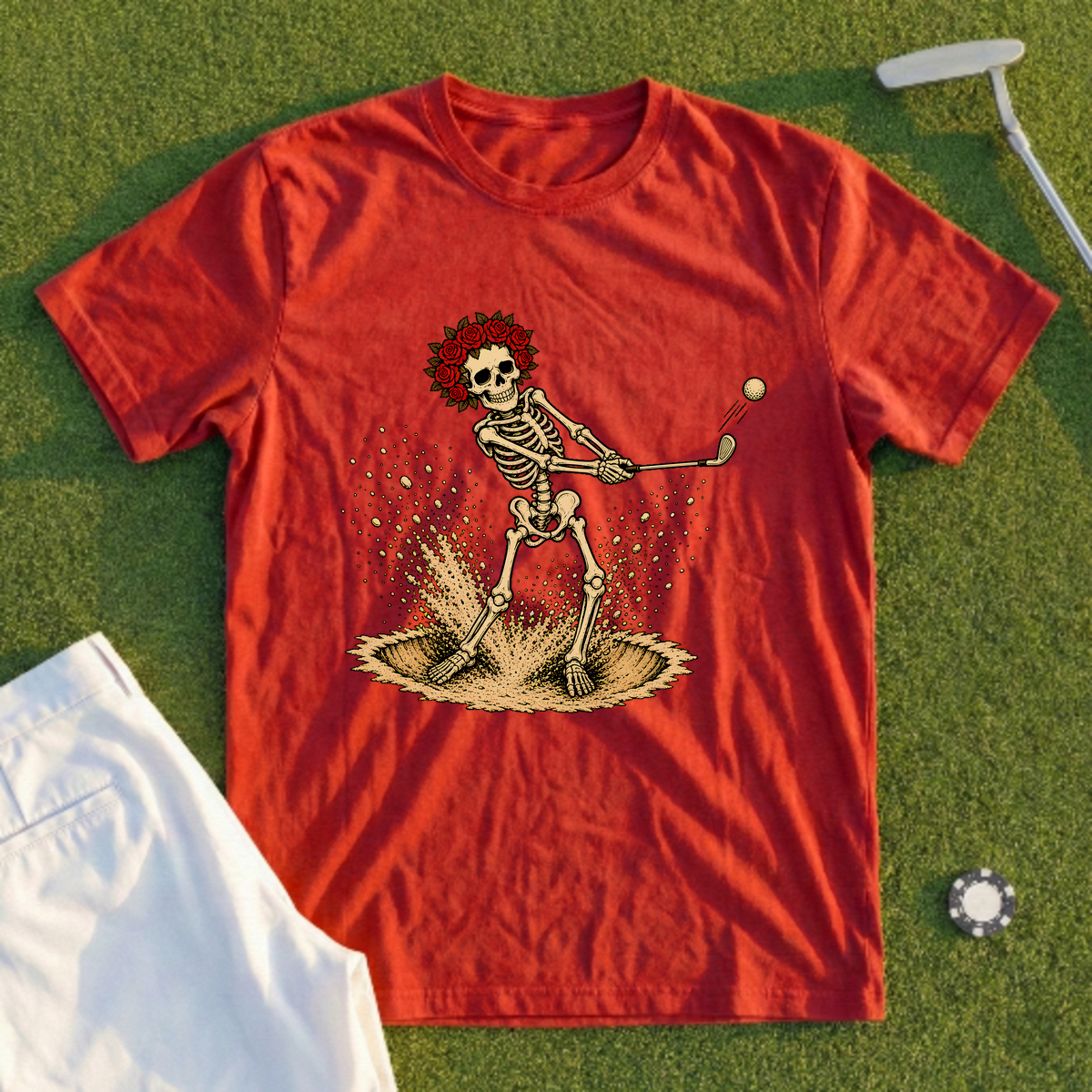Rose Skeleton Sand Blast Tee