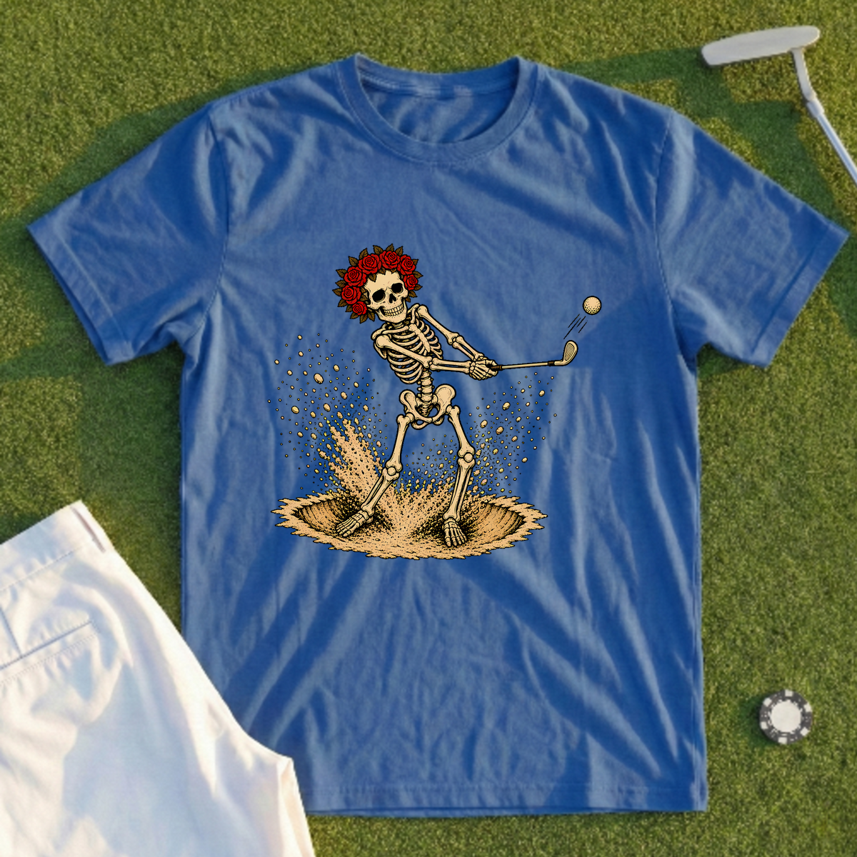 Rose Skeleton Sand Blast Tee